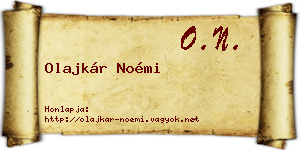 Olajkár Noémi névjegykártya