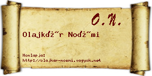 Olajkár Noémi névjegykártya